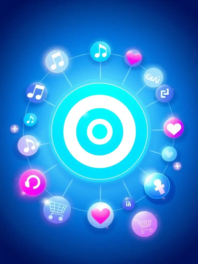 A graphic showing a target symbol with various user interests surrounding it, symbolizing how 'Functionality Cookies' enable personalized features and remember user preferences for a tailored experience.