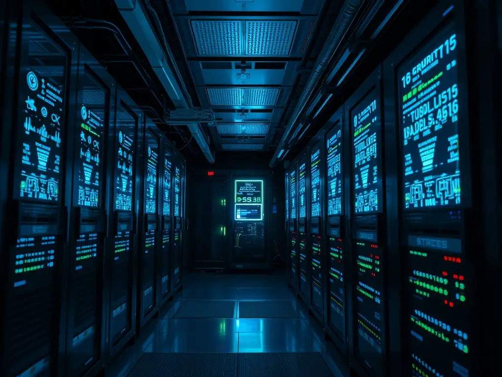 A high-tech communication hub with various devices interconnected, showcasing Eleventen's advanced communication systems.