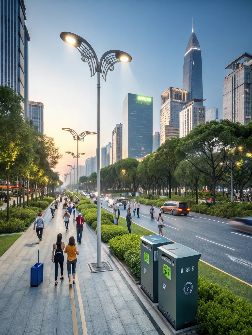 A detailed diagram illustrating Eleventen's smart sensor technology being used in a smart city project, showcasing real-time data collection and analysis for urban management.